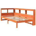 vidaXL Lit bibliothèque sans matelas cire marron 100x200 cm pin massif