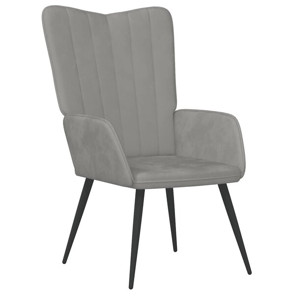 vidaXL Chaise de relaxation Gris clair Velours