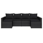 vidaXL Salon de jardin 2 Pièces avec coussins Noir Résine tressée