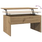vidaXL Table basse chêne artisanal 80x50 5x41 5 cm bois d'ingénierie