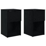 vidaXL Armoire de lit 2 Pièces Chêne noir 29 x 31 5 x 49 cm
