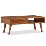 vidaXL Table basse Bois massif avec tiroir sculpté 100x50x40 cm