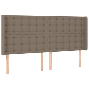 vidaXL Tête de lit avec oreilles Taupe 163x16x118/128 cm Tissu