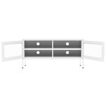 vidaXL Meuble TV Blanc 105x35x50 cm Acier