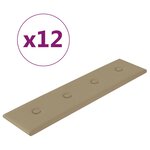 vidaXL Panneaux muraux 12 Pièces Cappuccino 60x15 cm Similicuir 1 08 m²