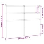vidaXL Tête de lit métal noir 120 cm