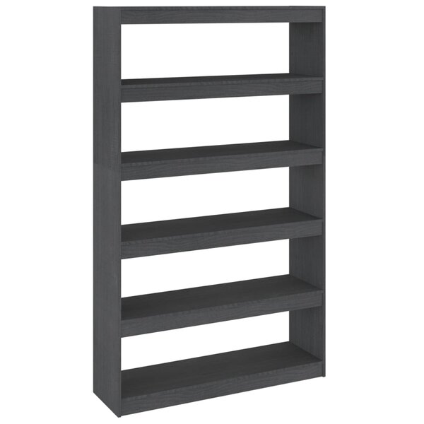 vidaXL Bibliothèque/Séparateur de pièce Gris 100x30x167 5cm Pin massif