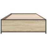 vidaXL Cadre de lit chêne sonoma 75x190 cm bois d'ingénierie et métal