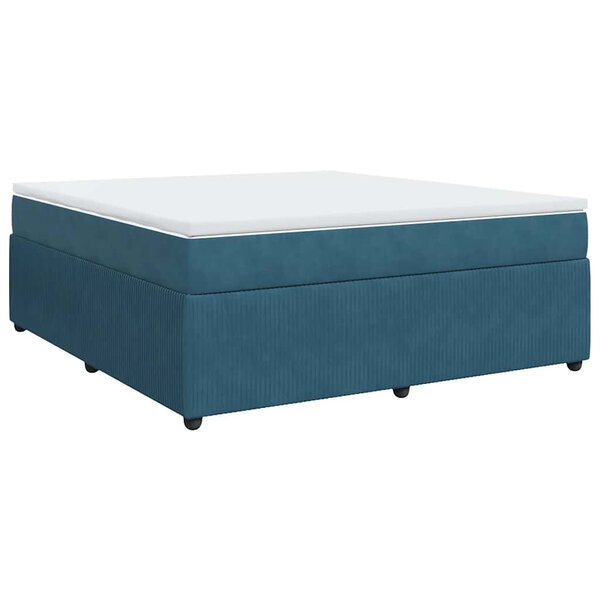 vidaXL Sommier à lattes de lit et matelas Bleu foncé 180x200cm Velours