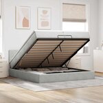 VidaXL Cadre de lit ottoman avec matelas gris clair 200x200 cm velours