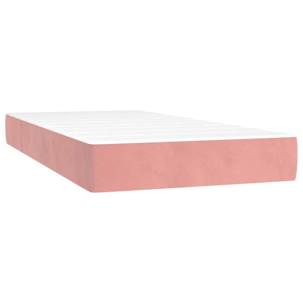 vidaXL Matelas de lit à ressorts ensachés fermeté moyenne rose 80x210x20 cm velours
