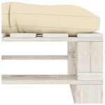 vidaXL Repose-pied palette de jardin avec coussin crème Bois