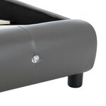 vidaXL Lit avec matelas gris similicuir 180x200 cm