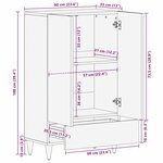 vidaXL Meuble d'appoint avec tiroir Noir et or 60 x 33.5 x 100 cm