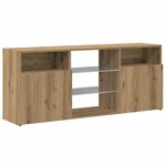 vidaXL Meuble TV avec lumières LED chêne artisanal bois d'ingénierie