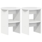vidaXL Meuble d'appoint 2 pc Blanc Brillant Ø40 x 50 cm