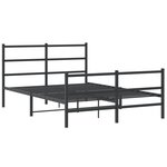 vidaXL Cadre de lit métal sans matelas avec pied de lit noir 135x190cm