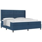 vidaXL Lit à ressorts avec matelas Bleu 200 x 200 cm tissu