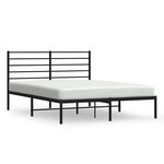 vidaXL Cadre de lit métal sans matelas avec tête de lit noir 120x190cm