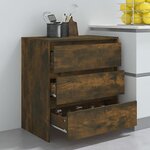 vidaXL Buffet Chêne fumé 70x41x75 cm Bois d'ingénierie