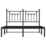 vidaXL Cadre de lit métal sans matelas avec tête de lit noir 140x190cm
