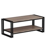 Homemania Table basse Lesa 102x45x40 cm Noir et noyer