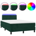 vidaXL Sommier à lattes de lit avec matelas LED vert foncé 120x190 cm