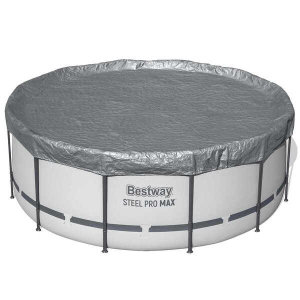 Bestway Couverture de piscine Ø3 66 m Rond Polyester Gris