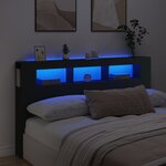 vidaXL Tête de lit à LED noir 180x18 5x103 5 cm bois d'ingénierie
