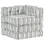 vidaXL Pouf modulaire Gris rayé Tissu