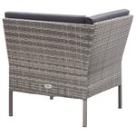 vidaXL Salon de jardin 6 Pièces avec coussins résine tressée gris