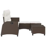 vidaXL Salon de jardin 3 Pièces avec coussins forme L marron polyrotin