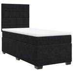 vidaXL Sommier à lattes de lit avec matelas Noir 90x190 cm Velours