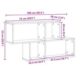 vidaXL Étagère Murale avec étagère chêne artisanal 100 x 20 x 53 cm