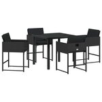 vidaXL Ensemble de salle à manger pour jardin 5 Pièces Noir polyrotin