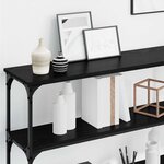 vidaXL Table console avec étagère Chêne noir 200 x 29 x 75 cm