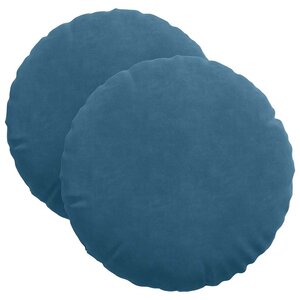 vidaXL Coussins de siège 2 Pièces Bleu Ø 40 x 13 cm Velours