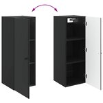 vidaXL Armoire Murale 33 x 34 5 x 90 cm Bois d'ingénierie Noir