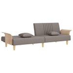 vidaXL Canapé-lit avec accoudoirs taupe tissu