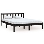 vidaXL Cadre de lit sans matelas noir bois massif