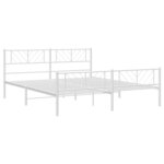 vidaXL Cadre de lit métal avec tête de lit/pied de lit blanc 183x213cm