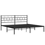 vidaXL Cadre de lit métal sans matelas avec tête de lit noir 193x203cm