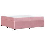 vidaXL Cadre de lit avec matelas Rose 200 x 200 cm tissu