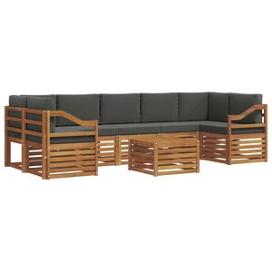 vidaXL Ensemble de canapés d'extérieur 8 Pièces Naturel et Anthracite