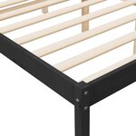 vidaXL Lit pour personne âgée noir 90x190 cm simple bois massif de pin