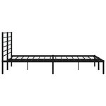 vidaXL Cadre de lit métal sans matelas avec tête de lit noir 200x200cm