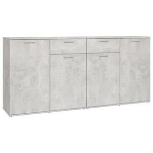 vidaXL Buffet Gris béton 160x36x75 cm Bois d'ingénierie