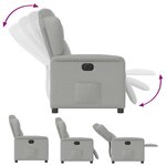 vidaXL Fauteuil inclinable électrique gris nuage tissu