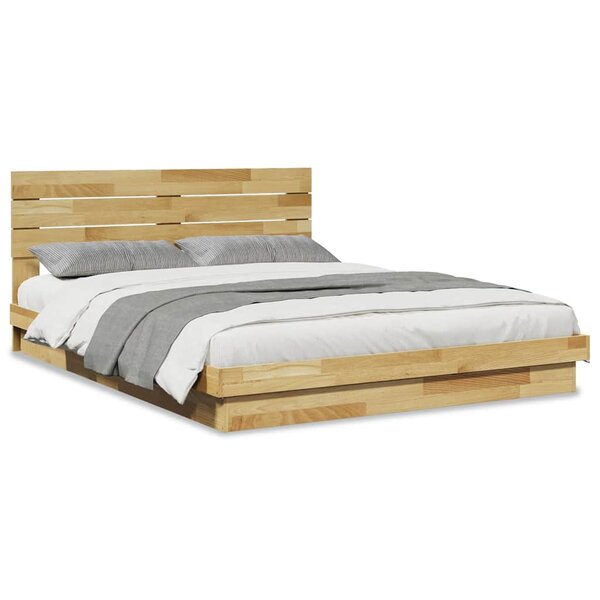 vidaXL Cadre de lit avec tête de lit sans matelas 135 x 190 cm