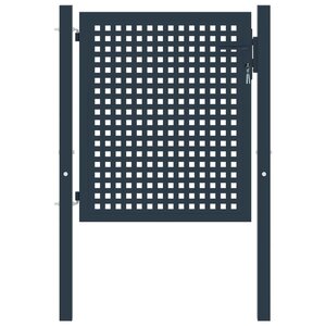 vidaXL Portail de clôture Anthracite 102x125 cm Acier